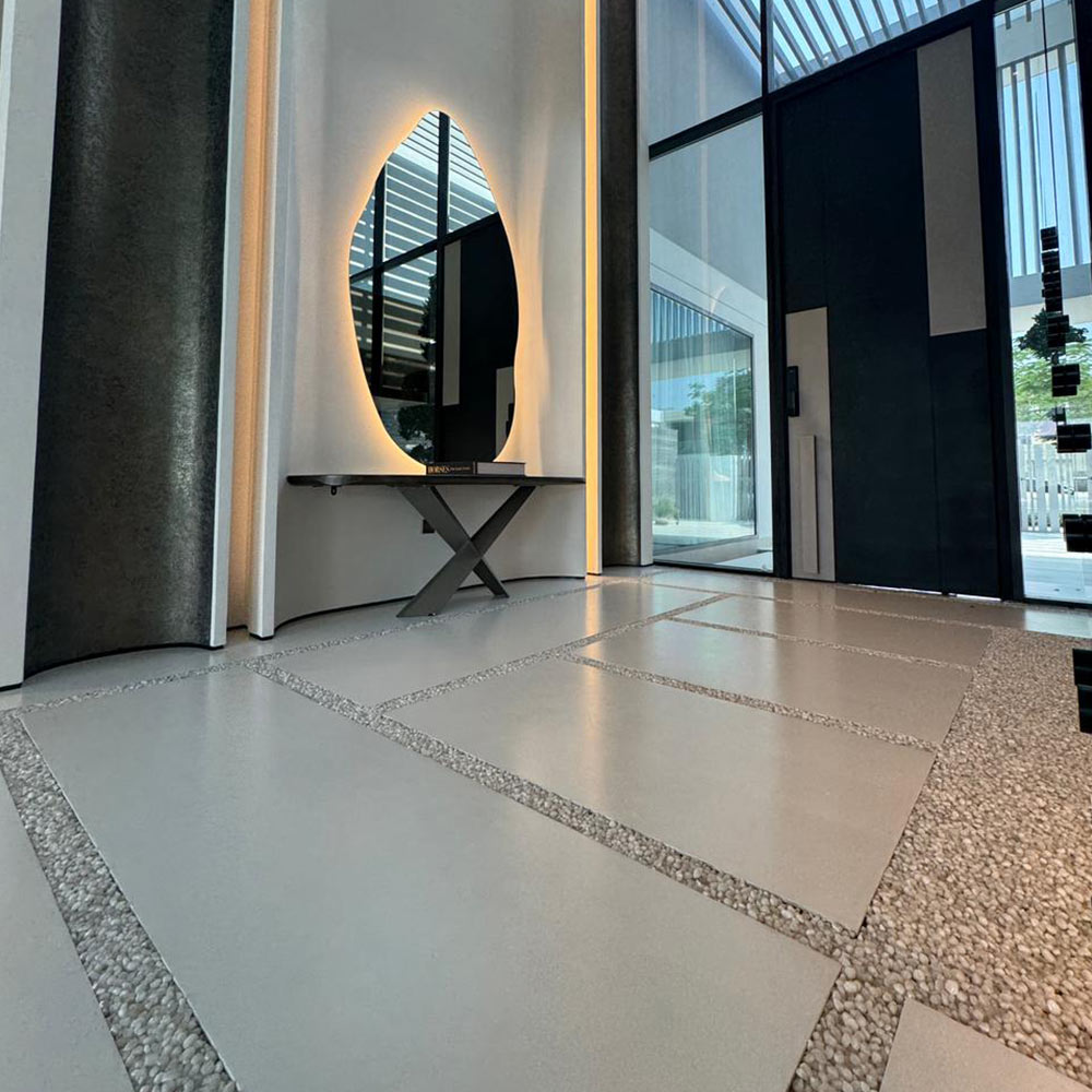 Seamless microcement finish in Dubai Hills Villa