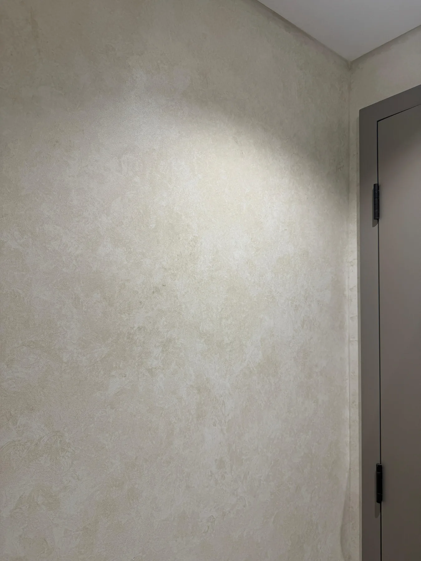 Close view of a warm neutral textured decorative wall finish